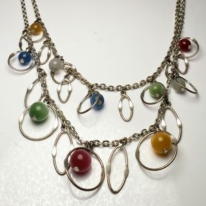 Multi color pearl necklace